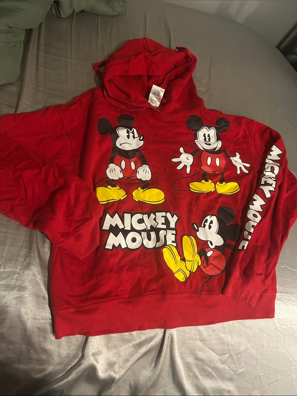 Disney Red Mickey Mouse Graphic Hoodie Sweatshirt